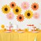Sunflower Party Decorations Paper Fans Board Decor Summer Orange Pink Sunflower Decor Yellow Hanging Fans Flower Garland